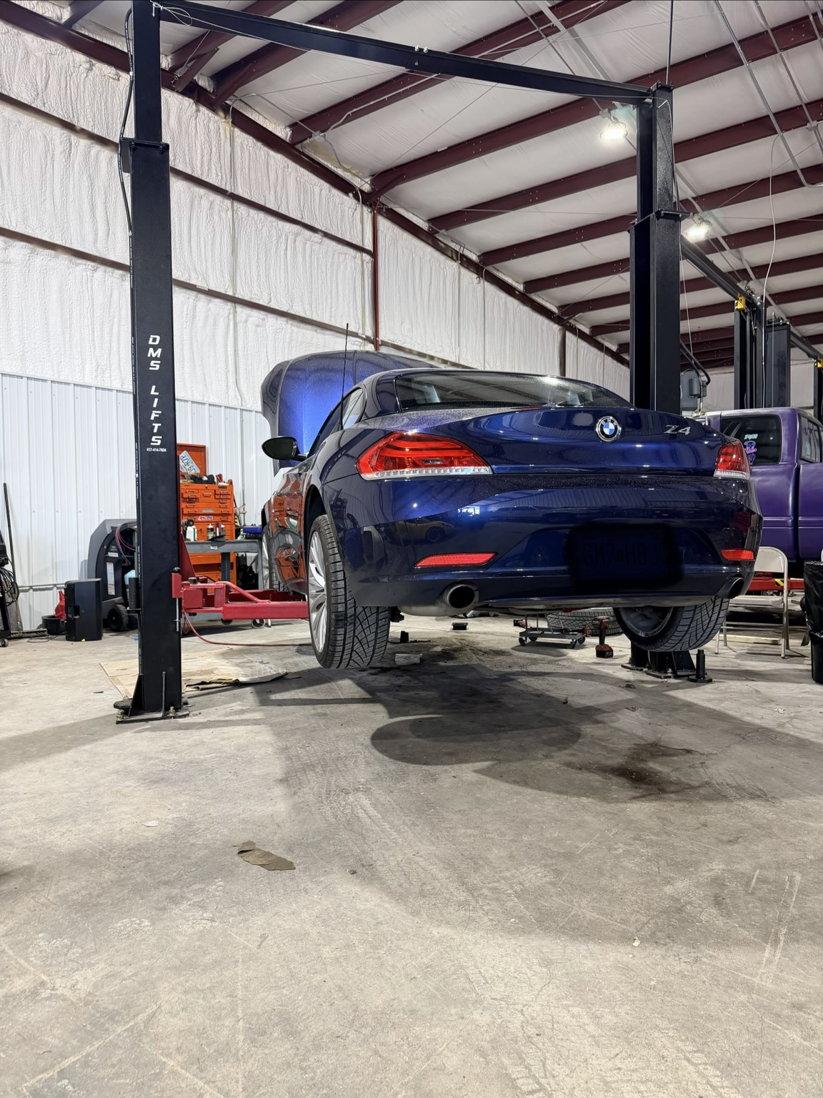 BMW Z4 on a the lift
